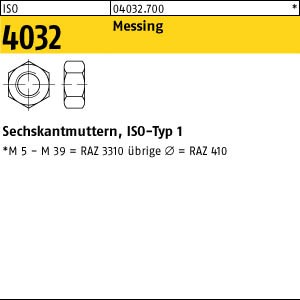 ISO 4032 Sechskantmutter Messing