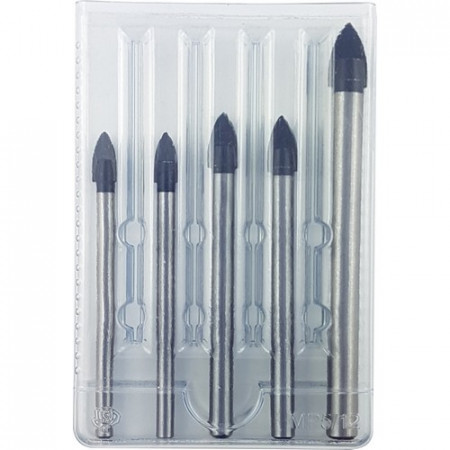Crystal Glas-+Fliesenbohrer-Satz 5-tlg 2x 6mm,2x 8mm,1x 10mm