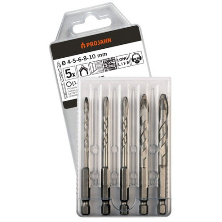 Dachziegelbohrer [1/4"] 6-kant Aufnahme 5-tlg. Set