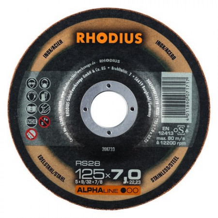 RHODIUS Schruppscheibe RS 28 ALPHA 7,0mm für Stahl und Edelstahl / preiswerte Alternative