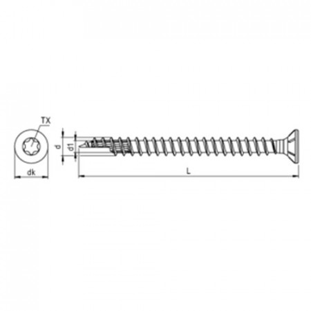 HBS VG Senkkopf 8,0 x 180 VG TX 40 Stahl verz. blau