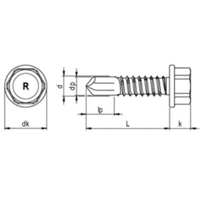 RS-K Bohrschraube 6-kt. 6,3 | Befestigung von Stahlprofilblech auf Stahl-UK