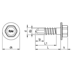 RV4-B5 Gleit-Festpunktschraube 5,4x18mm TG SW 8  A4