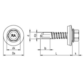 RP-K Bohrschraube 6-kt. 5,5xL | Befestigung Sandwich-, Alu- und Stahlprofil auf Alu- und Stahl-UK