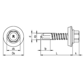 RS-K Bohrschraube 6-kt. 5,5 | Befestigung von Stahlprofilblech auf Stahl-UK