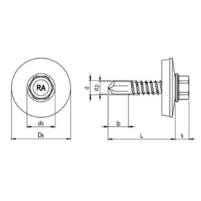 RP-K Bohrschraube 6-kt. 5,5xL | Befestigung Sandwich-, Alu- und Stahlprofil auf Alu- und Stahl-UK