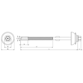 WFBS-S-Z12 Bohrschraube 6,3x110 TG SW 8 Stahl RUSPERT® GLD25