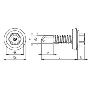 RP-K Bohrschraube 6-kt. 6,3xL | Befestigung von Sandwich-, Alu- und Stahlprofil auf Alu- und Stahl-UK