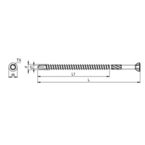 SPARIBO® Bohrschr. LiSeko 3,2 x 50 TG TX 10 Stahl verz. blau