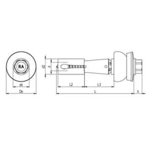 DSH-3-Z Abstandsset auf Stahl-UK 5,5x50 (17-20) Bimetall A2