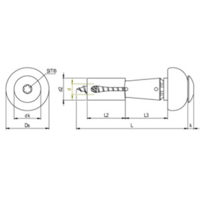 DSH-3-A Abstandsset auf Holz-UK  4,8x50 (17-20) Edelstahl A2