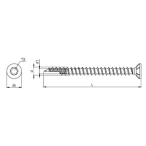 HBS VG Senkkopf 8,0 x 180 VG TX 40 Stahl verz. blau