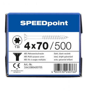 ABC-Mehrzweckschraube SPEEDpoint -SK- T-20 TG vz 4x70/42