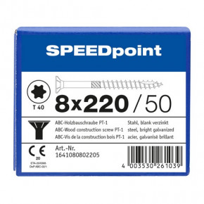 ABC-Holzschraube PT-1 SPEEDpoint -SK- T-40 TG vz 8x220/100