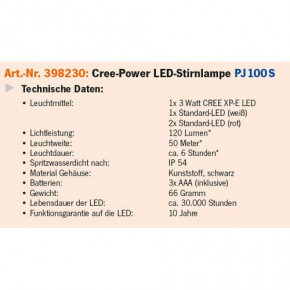 PROJAHN LED Hochleistungs-Stirnleuchte PJ100S - 3AAA