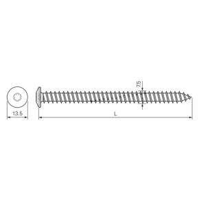 SFS Rahmenbefestiger Flachlinsenkopf FB-FK-T-30-7,5x350