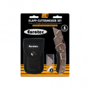 Eurotec Klapp-Cuttermesser Set 5 Ersatzklingen+Gürteltasche