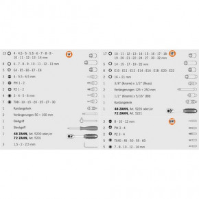 1/4"+1/2" Steckschlüs.Satz 108tlg proficraft-72 Zahn Knarren