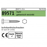 Sechskantholzschrauben Art. 89571 - CE nach EN 14592 - galv. verzinkt
