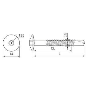 SFS Kopplungschraube für PVC armiert SPC4/43-5,5x105-GS