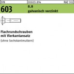 DIN 603 Schlossschraube ohne Mutter Güte 8.8 - verzinkt