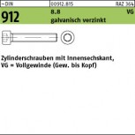 DIN 912 Zylinderschraube m. Innensechskant Güte 8.8 m. Vollgewinde - verzinkt