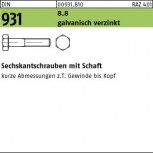 DIN 931 Sechskantschr. m. Schaft 8.8 M3 bis M18 - galvanisch verzinkt