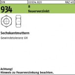 DIN 934 Sechskantmutter Klasse 8  -  feuerverzinkt  Gew.-tol. 6H