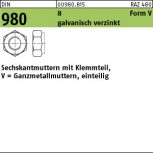 DIN 980 Ganzmetallmutter mit Klemmteil KL 8 - verzinkt