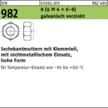 DIN 982 Sicherungsmutter m. KSt-Klemmteil hohe Form KL 8 - verzinkt