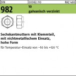 DIN 982 Sicherungsmutter m. KSt-Klemmteil hohe Form KL10 - verzinkt