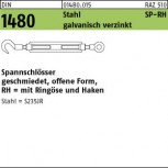 DIN 1480  Spannschloss geschmiedet SP-RH - Stahl galv. verzinkt - mit Ringöse und Haken 