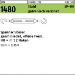 DIN 1480  Spannschloss geschmiedet SP-HH - Stahl galv. verzinkt - mit 2 Haken 