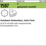 DIN 1587 Hutmutter hohe Form  -  galvanisch verzinkt