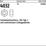 ISO 4032 Sechskantmutter  Klasse 10 - blank - Linksgewinde