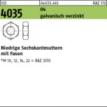 ISO 4035 Sechskantmutter flache Form - verzinkt