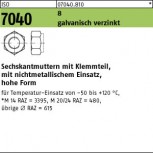 ISO 7040 Ganzmetallmutter mit Klemmteil KL 8 - verzinkt