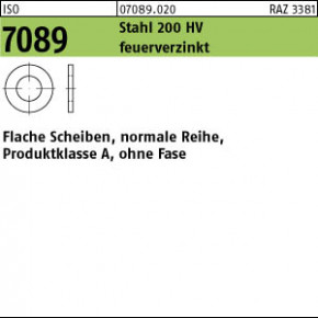 ISO 7089 U-Scheibe 200 HV 10 (10,5 x 20 x 2 ) ,   fvz