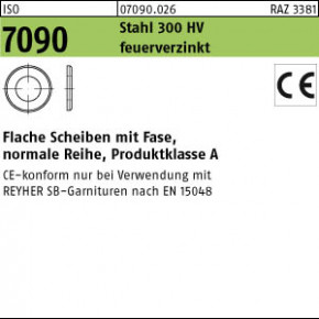 ISO 7090 Unterlegscheibe 300 HV CE  -  feuerverzinkt