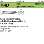 DIN 7982 Senk-Blechschraube Kreuzschlitz H - verzinkt passiviert