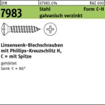 DIN 7983 Linsen-Senkkopf-Blechschraube Kreuzschlitz H - verzinkt passiviert