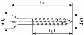 SPAX-S Glasleistenschraube Senkkopf A2 -TG- Z2  3,5 x 40