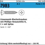 DIN 7983 Linsen-Senkkopf-Blechschraube Kreuzschlitz H - Edelstahl A2