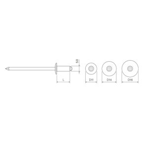 SFS Fassadenniet AP16 RAL-lackiert | Kopf Ø 16 mm | Alu/Edelstahl