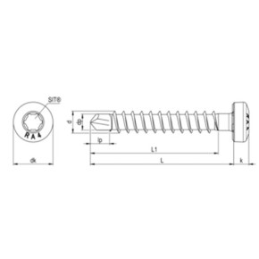 SPARIBO-LK-X Alu-Holzschraube Li-SK 5,0x35mm TG SIT® 25  A4