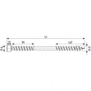 SPAX-Iso Zylinderkopf 10,0 x 260 Fixiergewinde, T50, WIROX